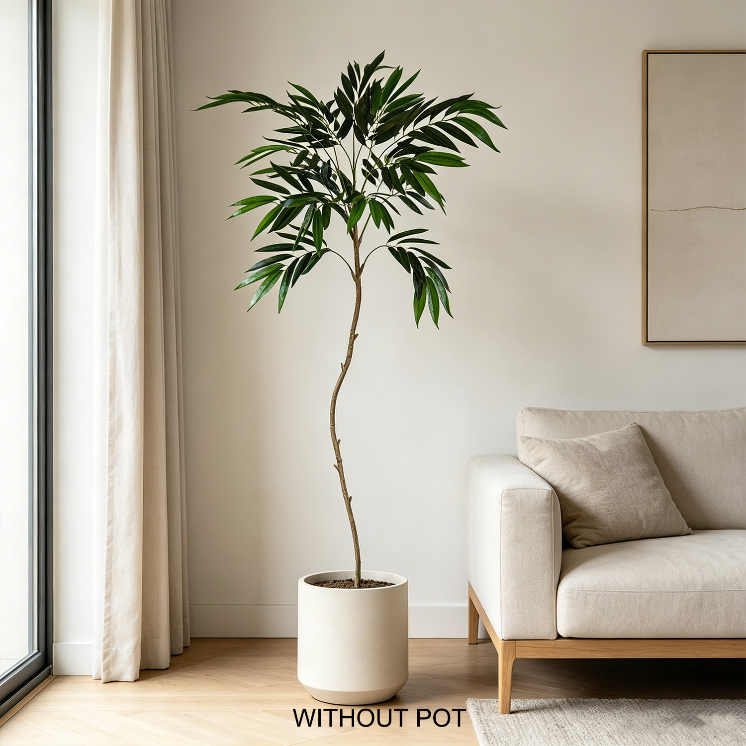 Ficus Lyrata Tree - 65-210cm/6.9ft Artificial Willow Tree Branches Ficus