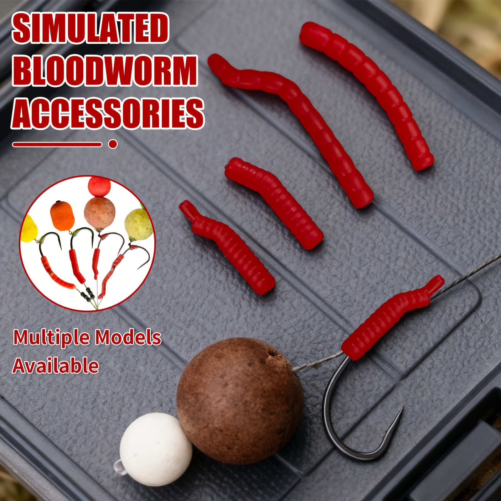 Red Artificial Bloodworm Hook  - Aglaonema Red บทวิจารณ์และราคา