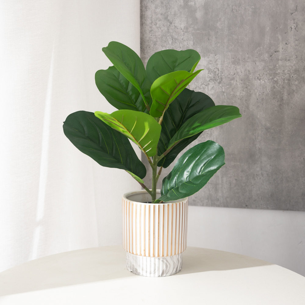 38cm 9 Forks Artificial Ficus  - Ficus Lyrata Tree บทวิจารณ์และราคา