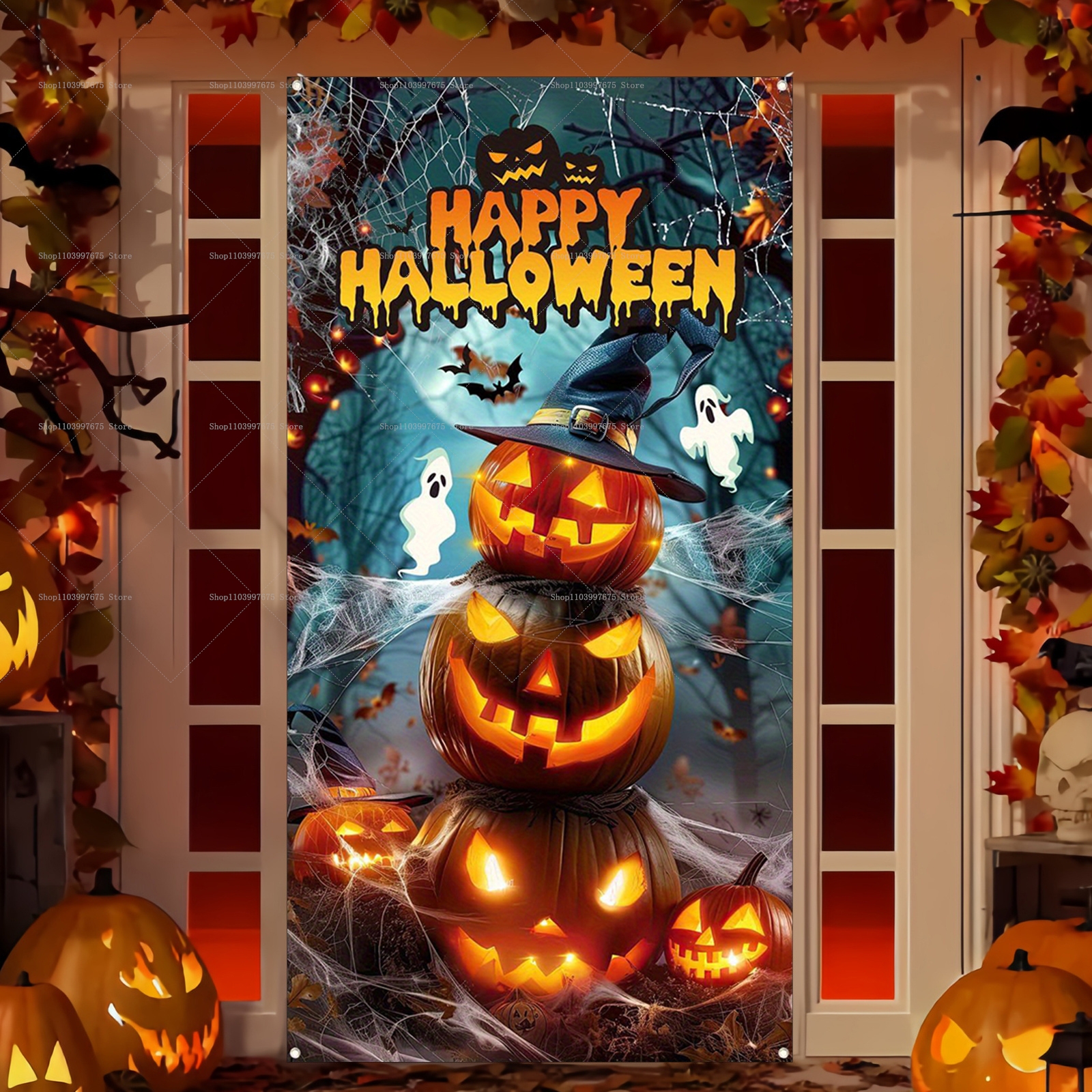 Happy Halloween Door Banner Ev - Spider Plant Hanging บทวิจารณ์และราคา