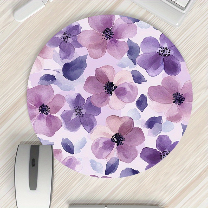 1pc Purple Floral Round Mouse  - Tradescantia Purple บทวิจารณ์และราคา
