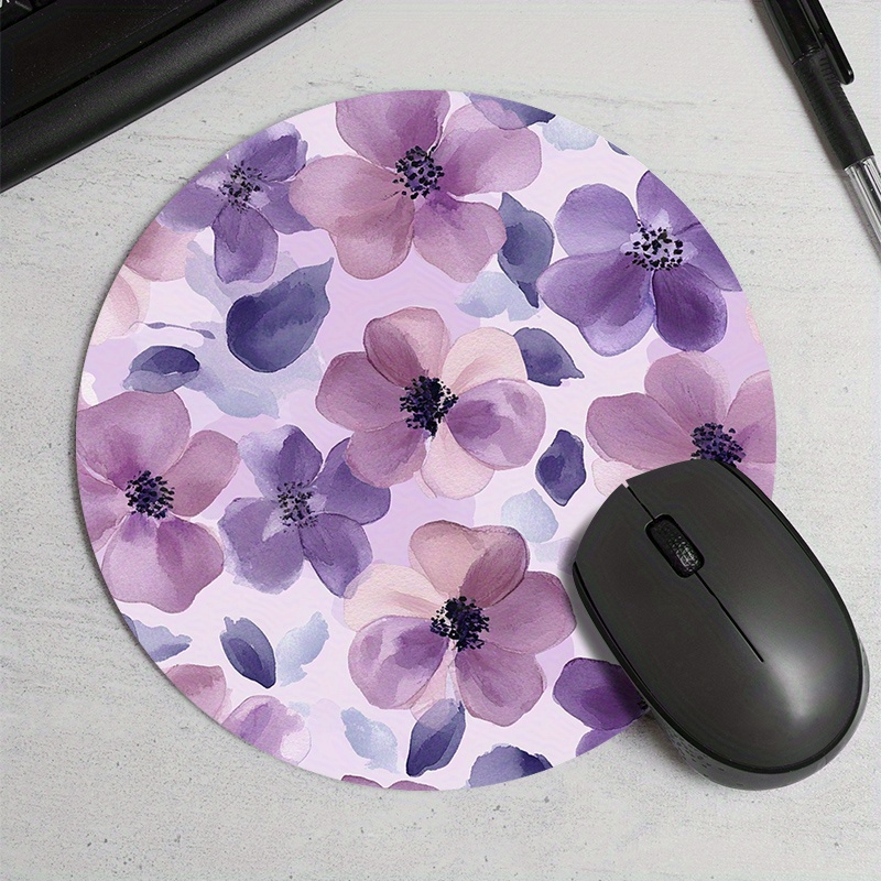 1pc Purple Floral Round Mouse  - Tradescantia Purple บทวิจารณ์และราคา