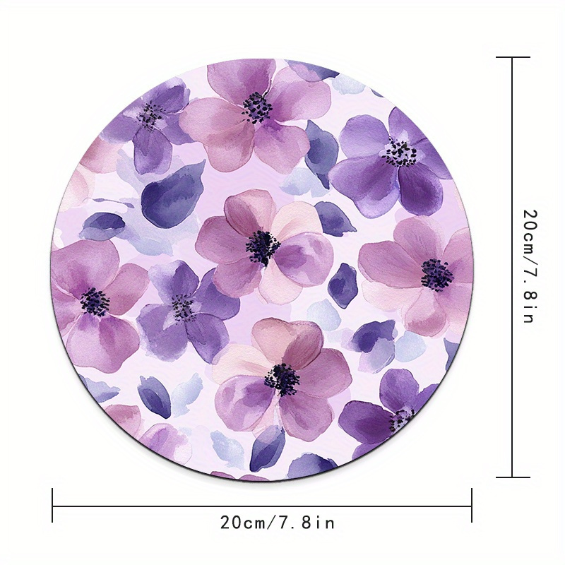 1pc Purple Floral Round Mouse  - Tradescantia Purple บทวิจารณ์และราคา