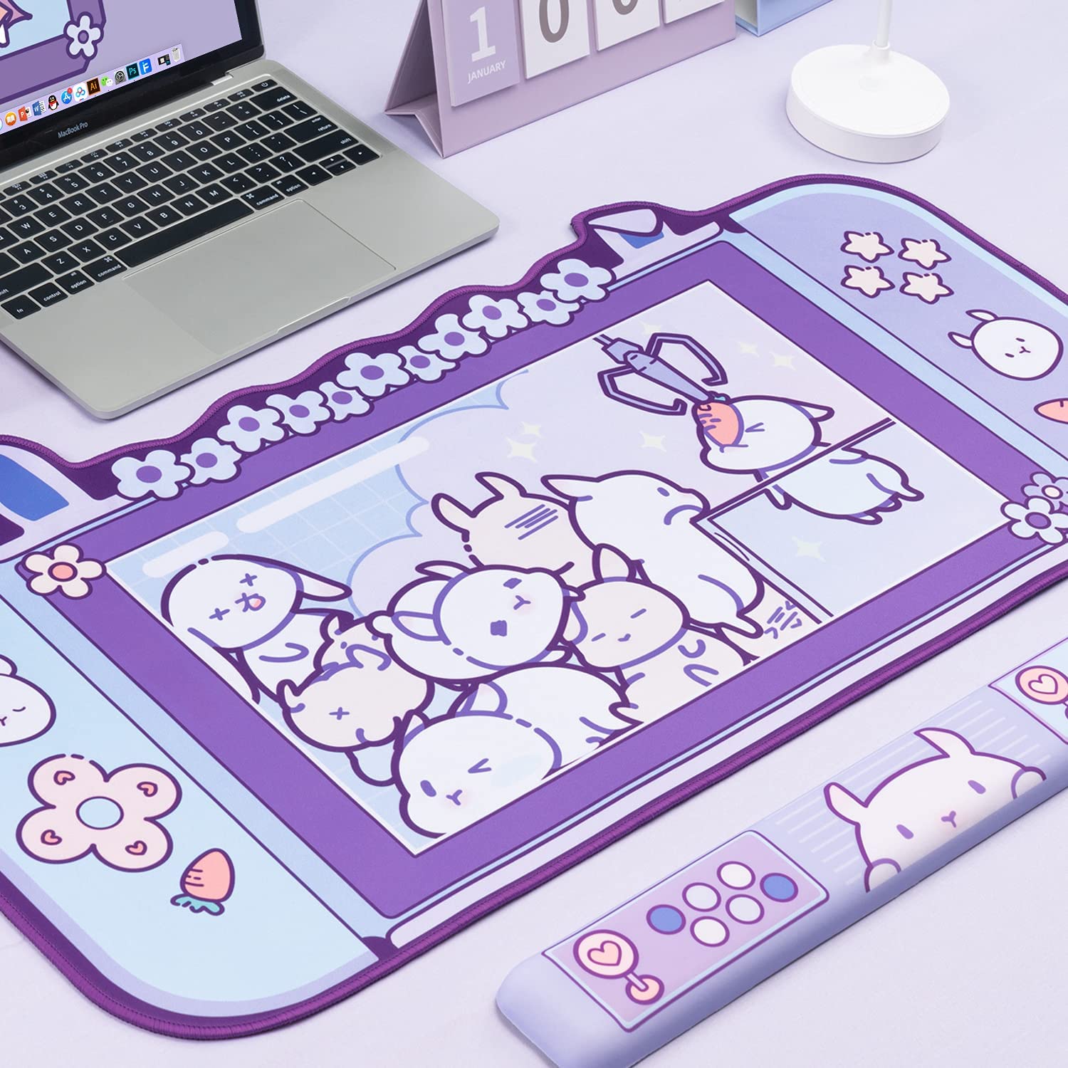 Large Kawaii Gaming Mouse Pad  - Tradescantia Purple บทวิจารณ์และราคา