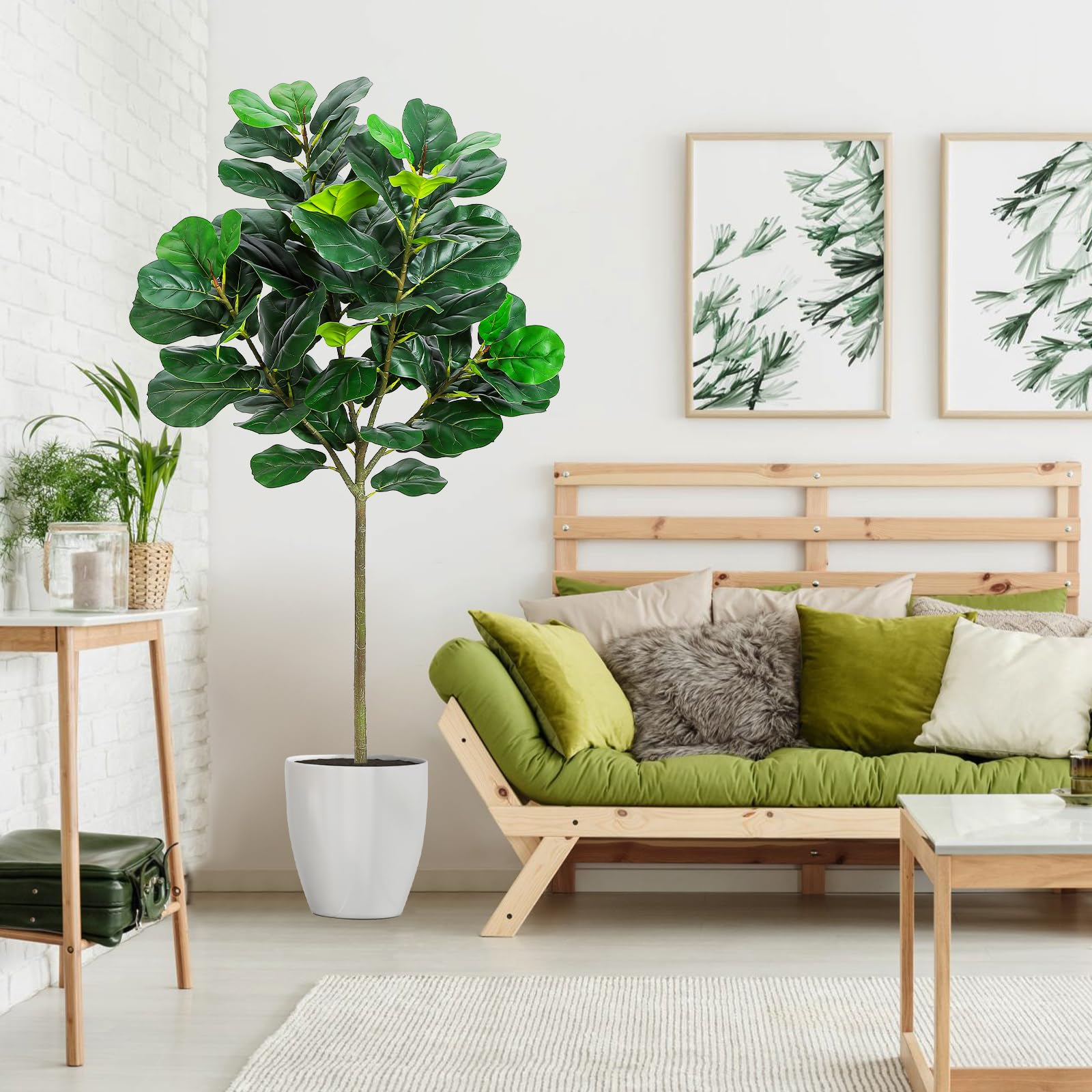 GlowSol 5.2 Ft Artificial Fidd - Ficus Lyrata Tree บทวิจารณ์และราคา