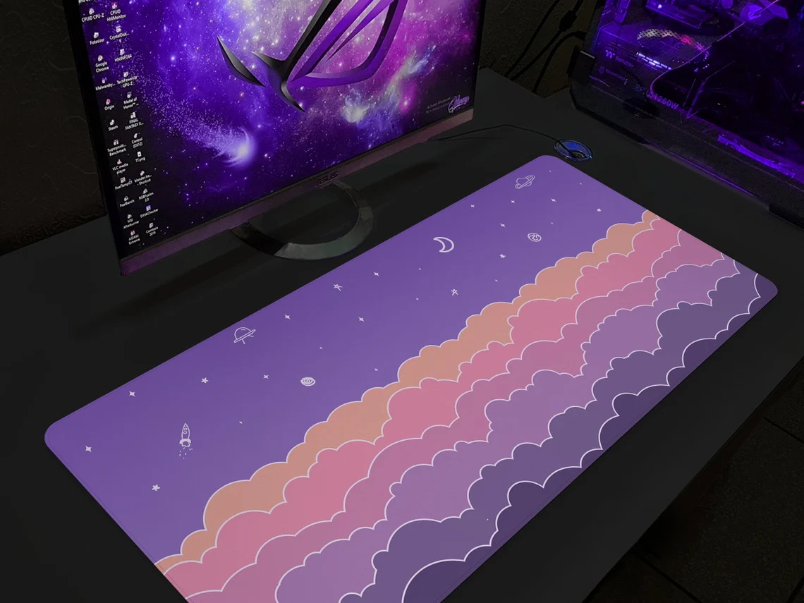 Kawaii Deskmat purple Cute Mou - Tradescantia Purple บทวิจารณ์และราคา