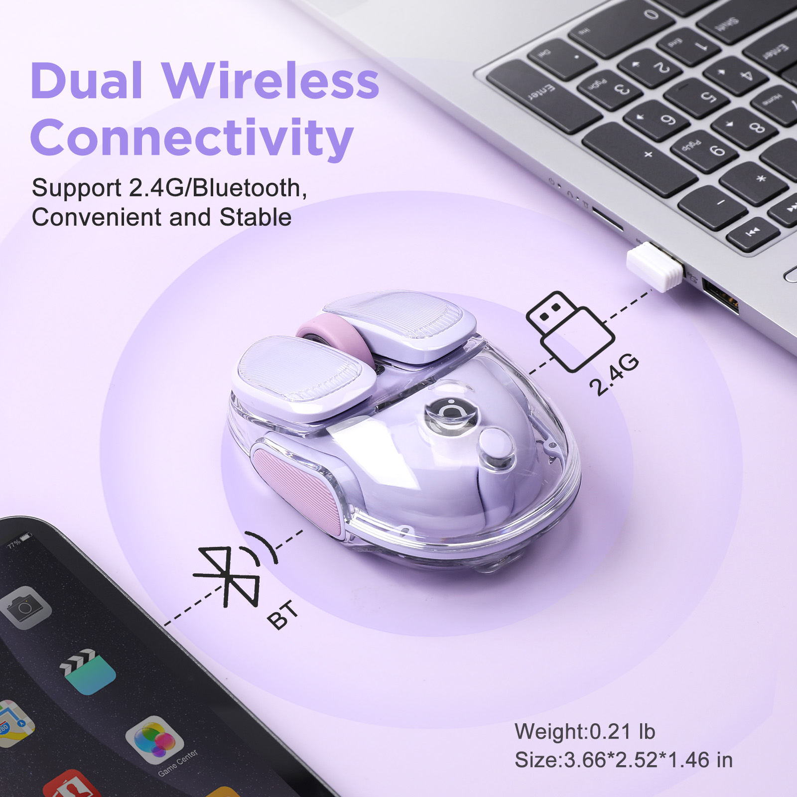 EWEADN Q9 Purple Wireless RGB  - Tradescantia Purple บทวิจารณ์และราคา
