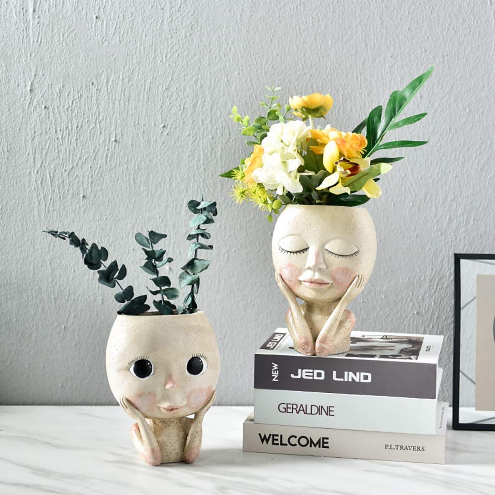 Girls Face Head Flower Planter - Echeveria Succulent บทวิจารณ์และราคา